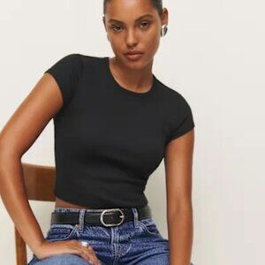 Reformation Black Short Sleeve Tee